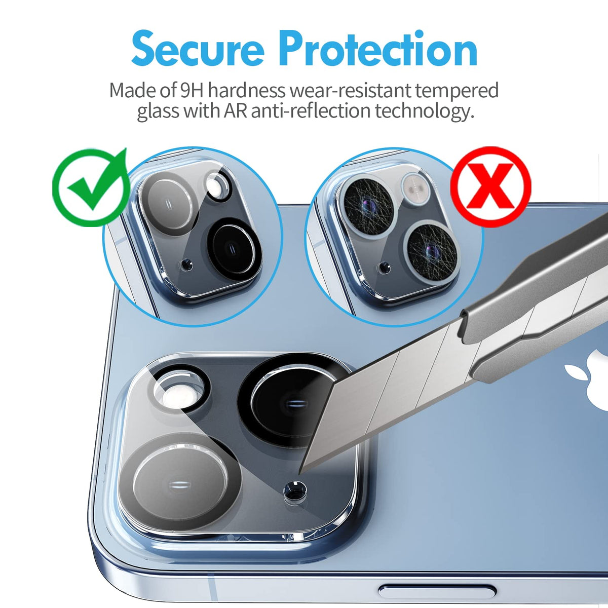 Crystal Clear Camera Lens Protector for iPhone 14 Plus – Sapphire 9H+ Glass, Anti-Scratch, Anti-Drop & Case Friendly