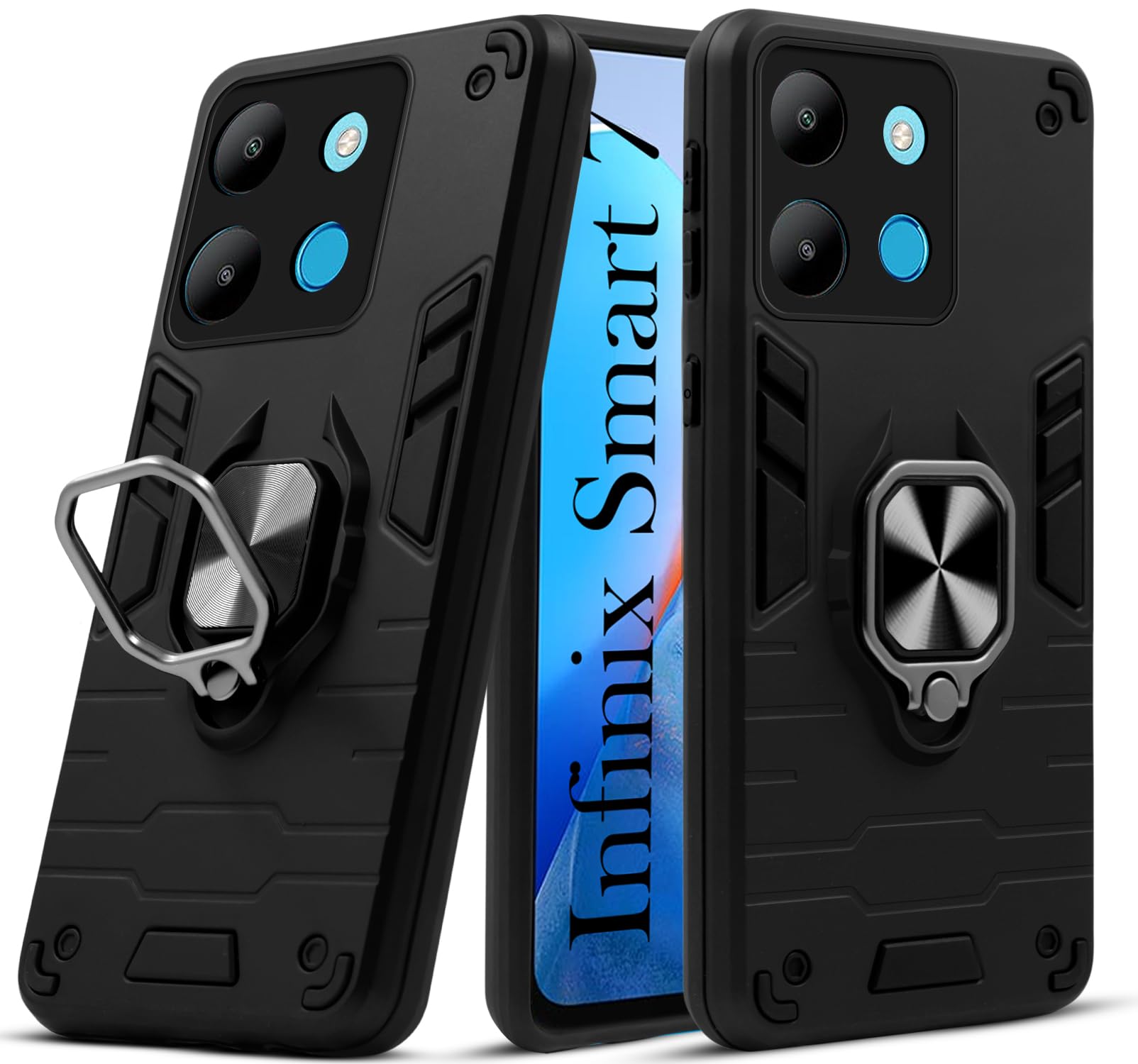 For Infinix Smart 7 Back Cover Case (Shockproof Polycarbonate Dual Layer Hybrid Armor)