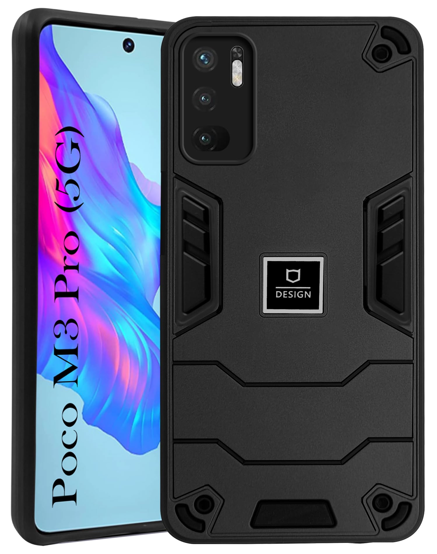 For Poco M3 Pro 5G Back Cover Case (Lightweight Hybrid Shockproof Polycarbonate)