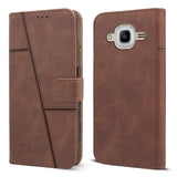 For Samsung Galaxy J2 2016 Flip Cover Case (Stitched Leather Finish | Magnetic Closure | Inner TPU | Foldable Stand | Wallet Card Slots)