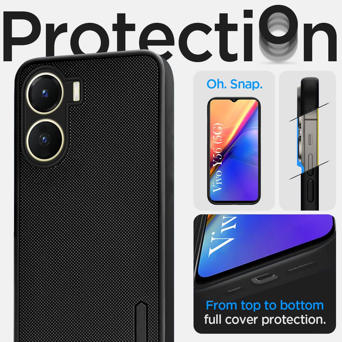 For Vivo Y56 5G Back Cover Case (Textured Grip Design | Camera Protetion | Slim and Light Weight | Soft Touch and Feel)