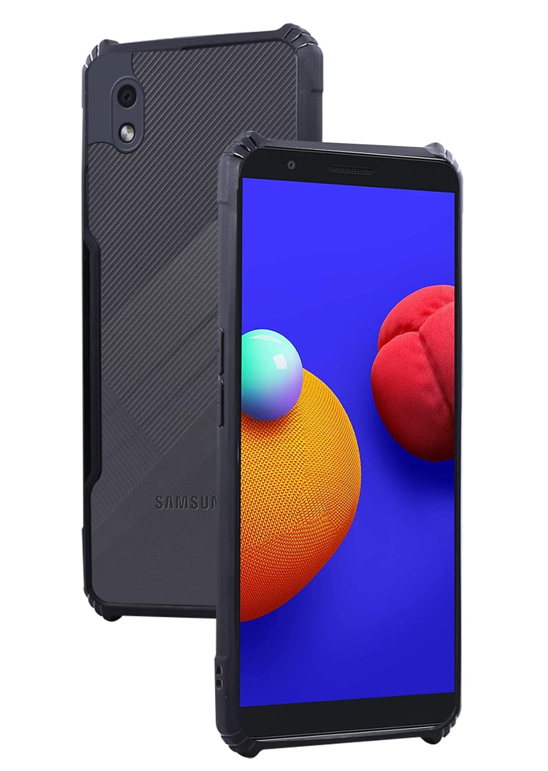 For Samsung Galaxy A3 Core Back Cover Case (Crystal Glass Back | Camera Protection| Professional Red)