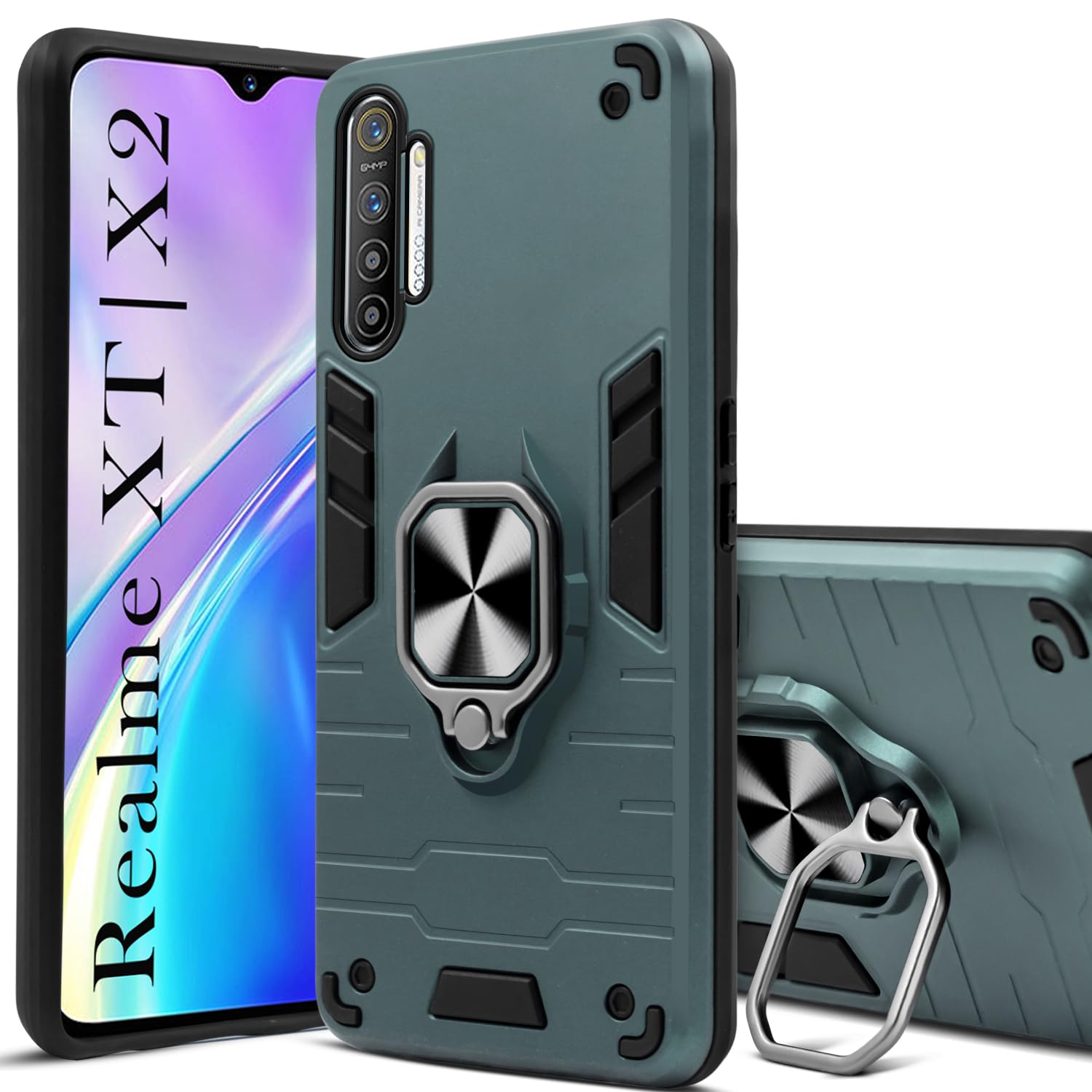 For Realme XT Realme X2 Back Cover Case (Dual Layer Hybrid Armor R