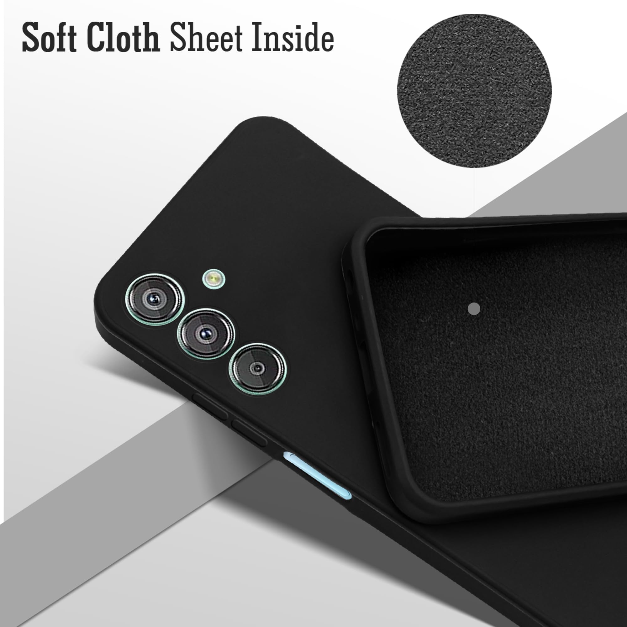 For Samsung Galaxy F15 5G Back Cover Case ( Matte Finish Silicone with Inside Fiber cloth)