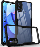 For Motorola Moto E40 | Moto E30 Back Cover Case (Crystal Glass Back | Camera Protection | Shockproof Bumpers)