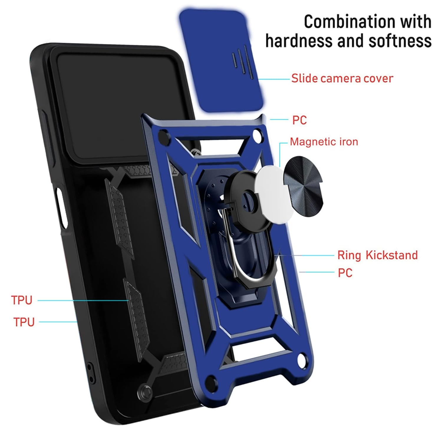 For Realme C12 Back Cover Case (Hybrid Dual Armor Polycarbonate)