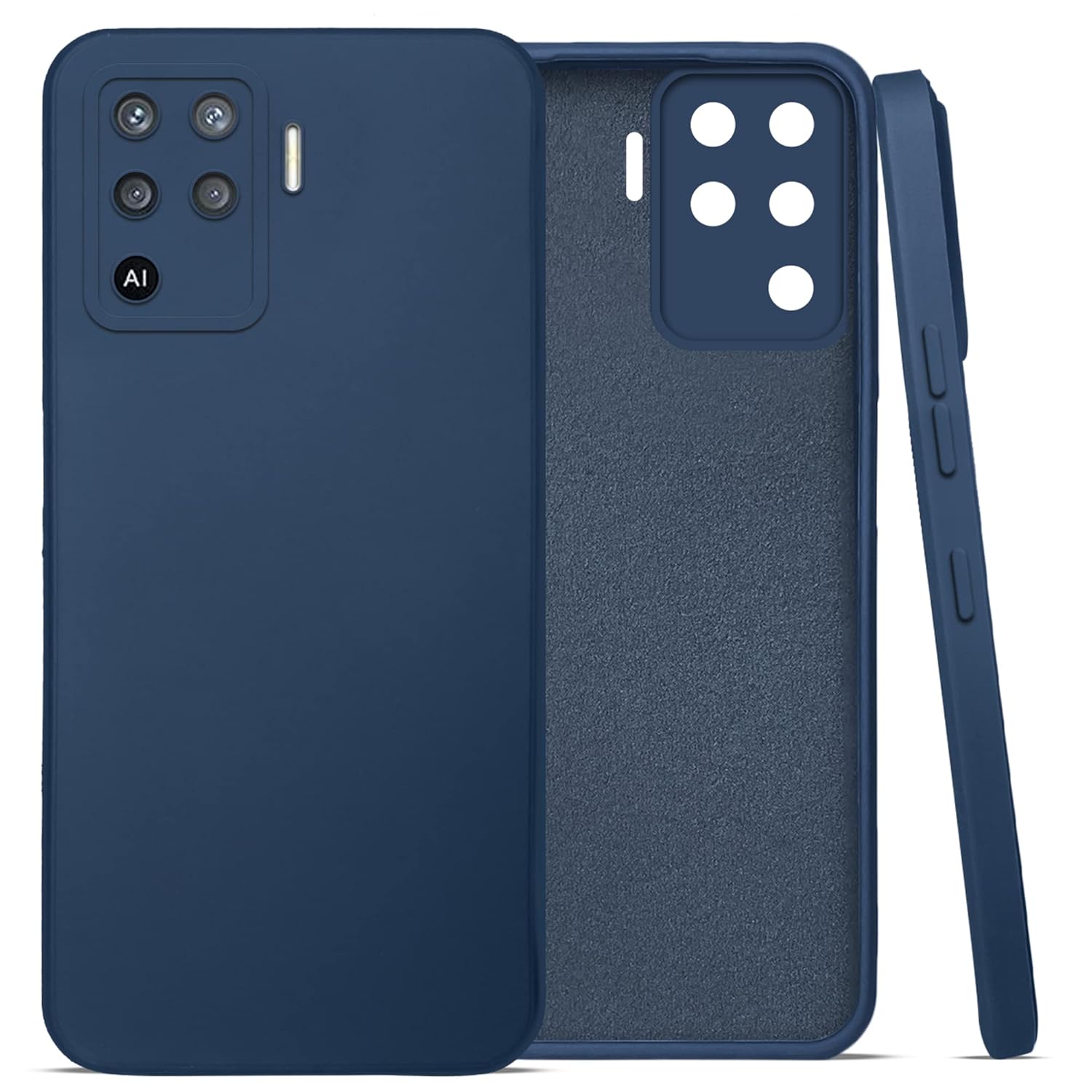 For Oppo Reno5 Lite | Reno 5 Lite Back Cover Case (Matte Finish Silicone with Inside Fiber Cloth)