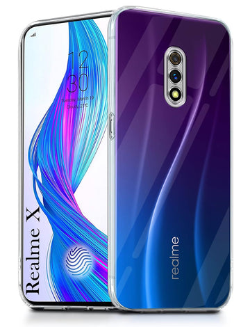 For Realme X Back Cover  ( Silicone Clear Shockproof Case with Camera Protection | Soft and Flexible | Transparent)