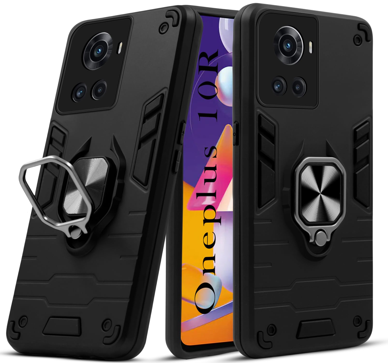 For OnePlus 10R Back Cover Case (Shockproof Polycarbonate Dual Layer Hybrid Armor)