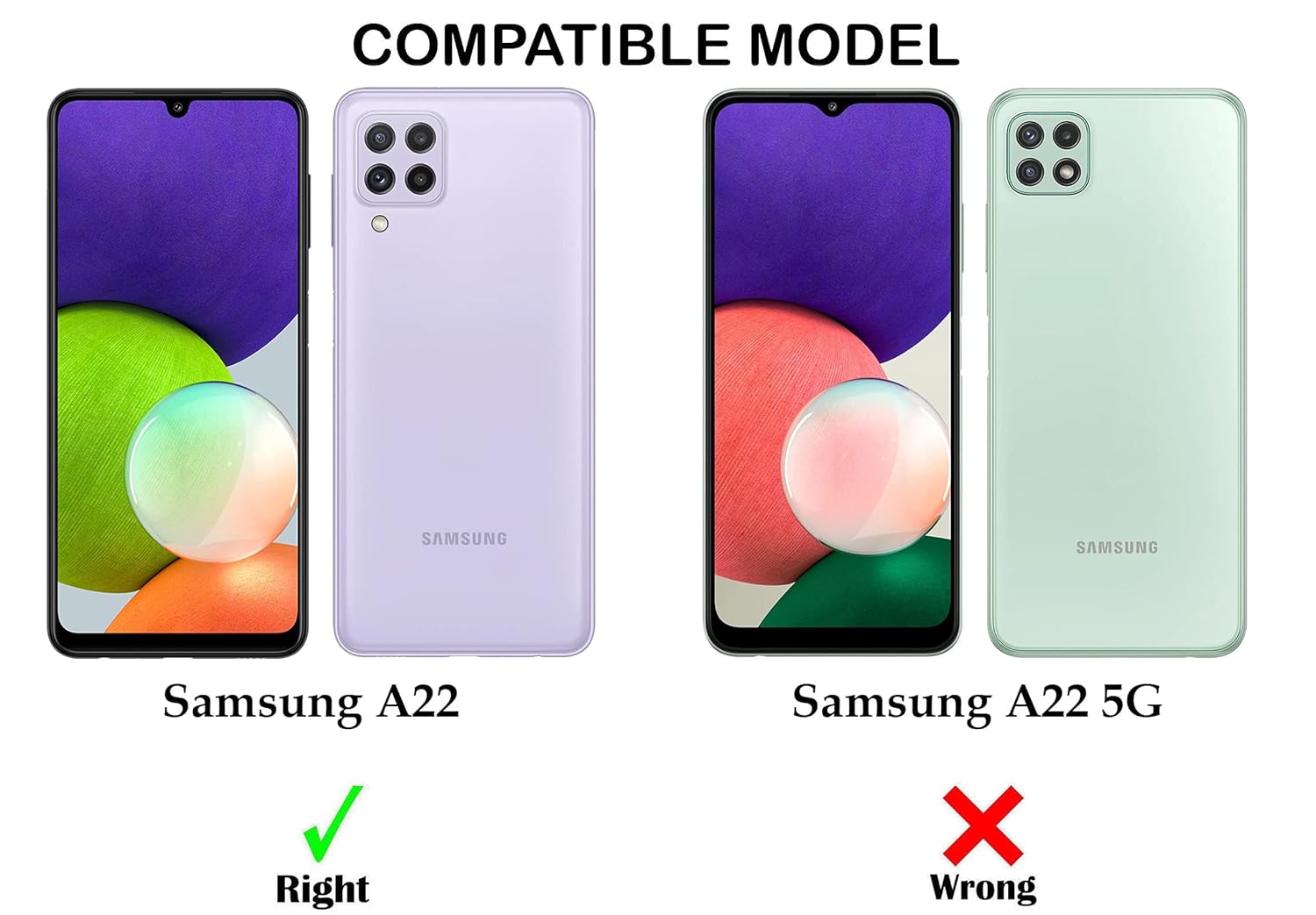 For Samsung Galaxy A22 4G Back Cover Case (Hybrid Dual Armor Polycarbonate)