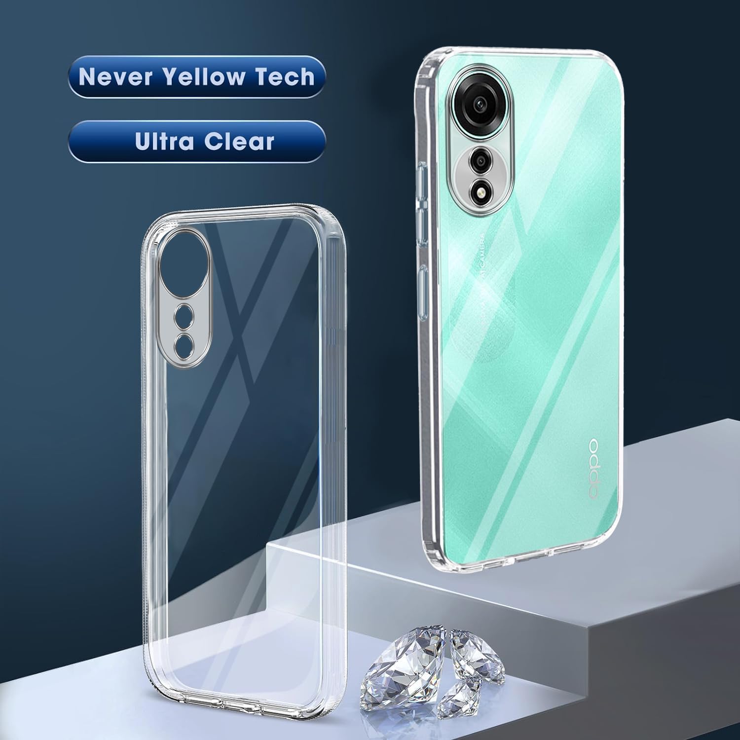 For Oppo A78 4G Back Cover  ( Silicone Clear Shockproof Case with Camera Protection | Soft and Flexible | Transparent)