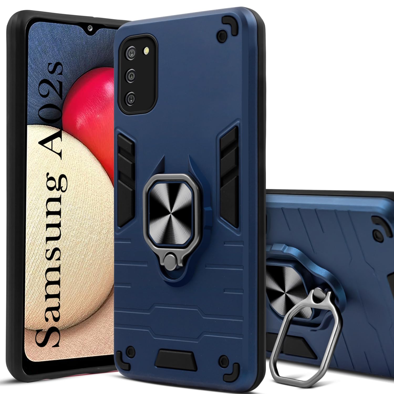 For Samsung Galaxy A02s Back Cover Case (Crystal Glass Back | Camera Protection | Shockproof Bumpers)