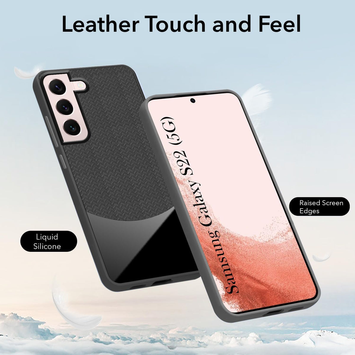 For Samsung Galaxy S22 Back Cover Case (Elegant PU Leather Finish | Premium Minimalist Professional | Camera Protection Bump)
