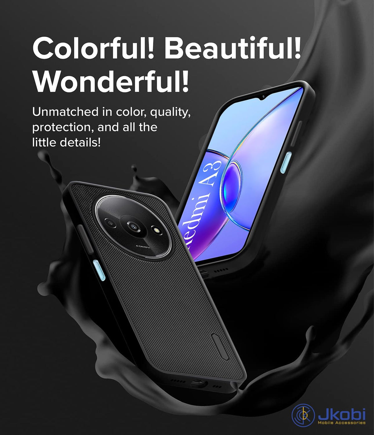 For Xiaomi Redmi A3 2024 | Xiaomi Redmi A3x Back Cover Case Rubberised (Textured Grip Design| Micro-Fiber Cloth Inside | Slim and Light Weight | Soft Touch and Feel)