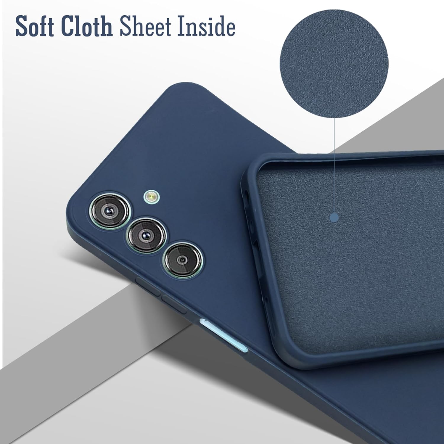 For Samsung Galaxy M15 5G Back Cover Case (Matte Finish Silicone with Inside Fiber Cloth)