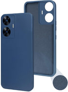 For Realme C55 Back Cover Case (Matte Silicone with Inside Fiber Cloth |Black)