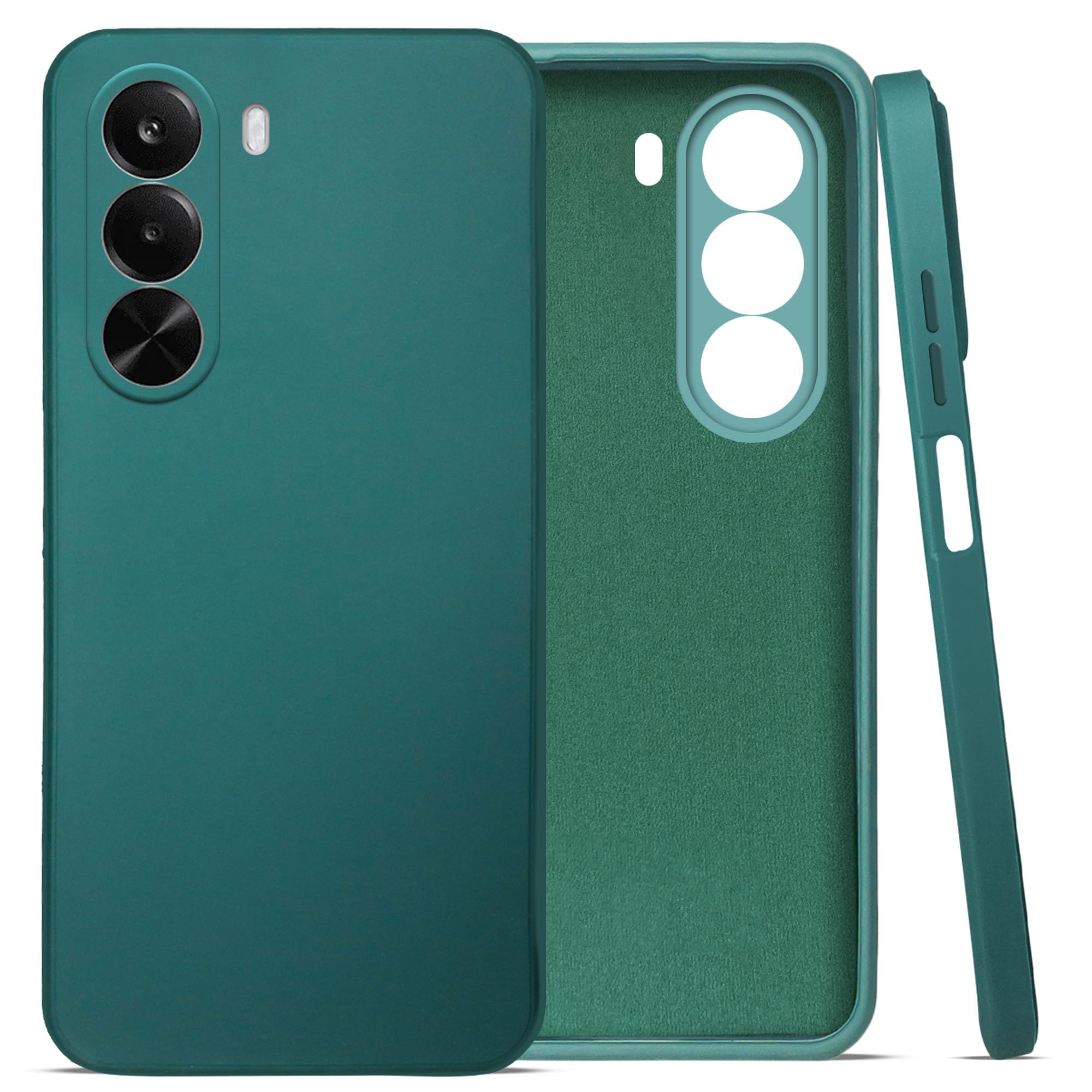 For OnePlus Nord CE 6 Lite Back Cover Case (Matte Finish Silicone with Inside Fiber cloth)
