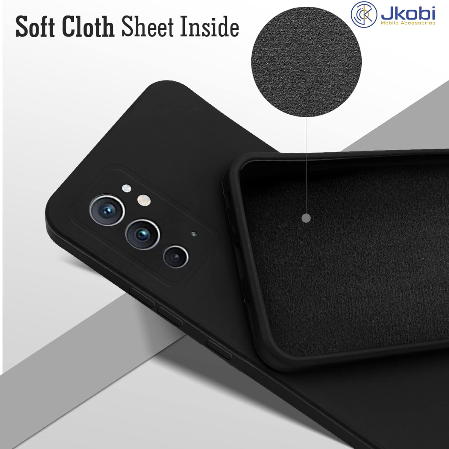 For OnePlus 9RT 5G Back Cover Case (Matte Finish Silicone with Inside Fiber Cloth)