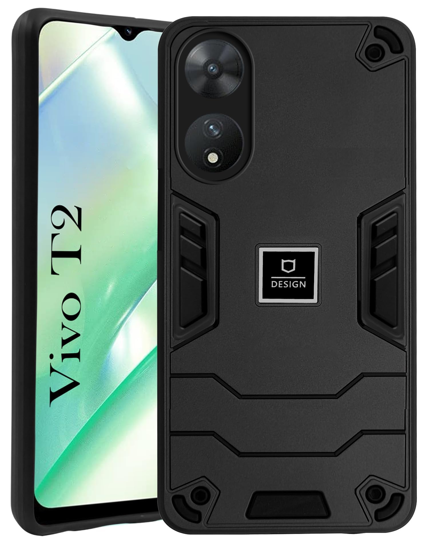 For Vivo T2 Back Case Cover (Lightweight Hybrid Shockproof Polycarbonate)
