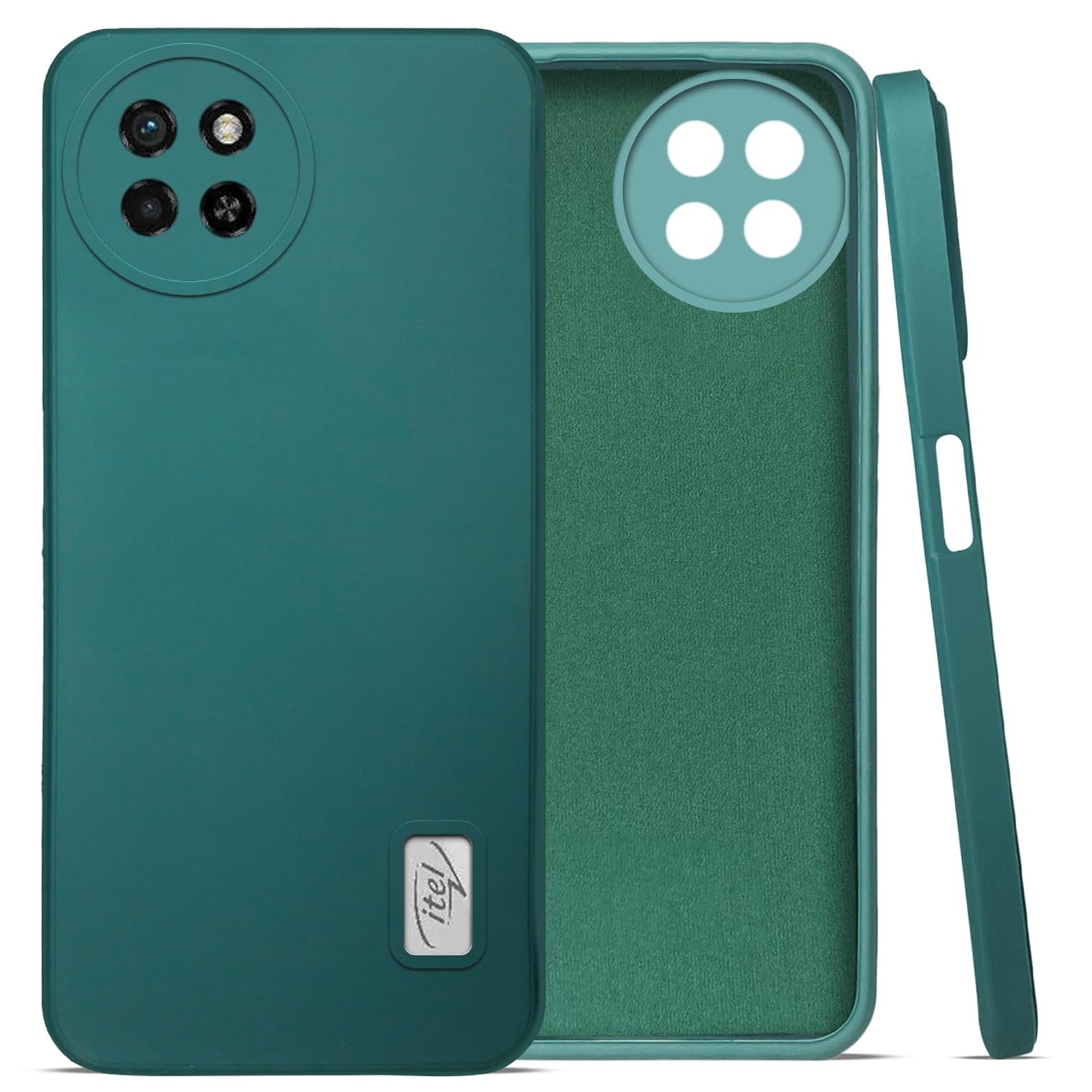 For Itel S23 Back Cover Case (Matte Finish Silicone with Inside Fiber Cloth)