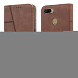 For Oppo A5 / Oppo A5s Flip Cover Case (Stitched Leather Finish | Magnetic Closure | Inner TPU | Foldable Stand | Wallet Card Slots)