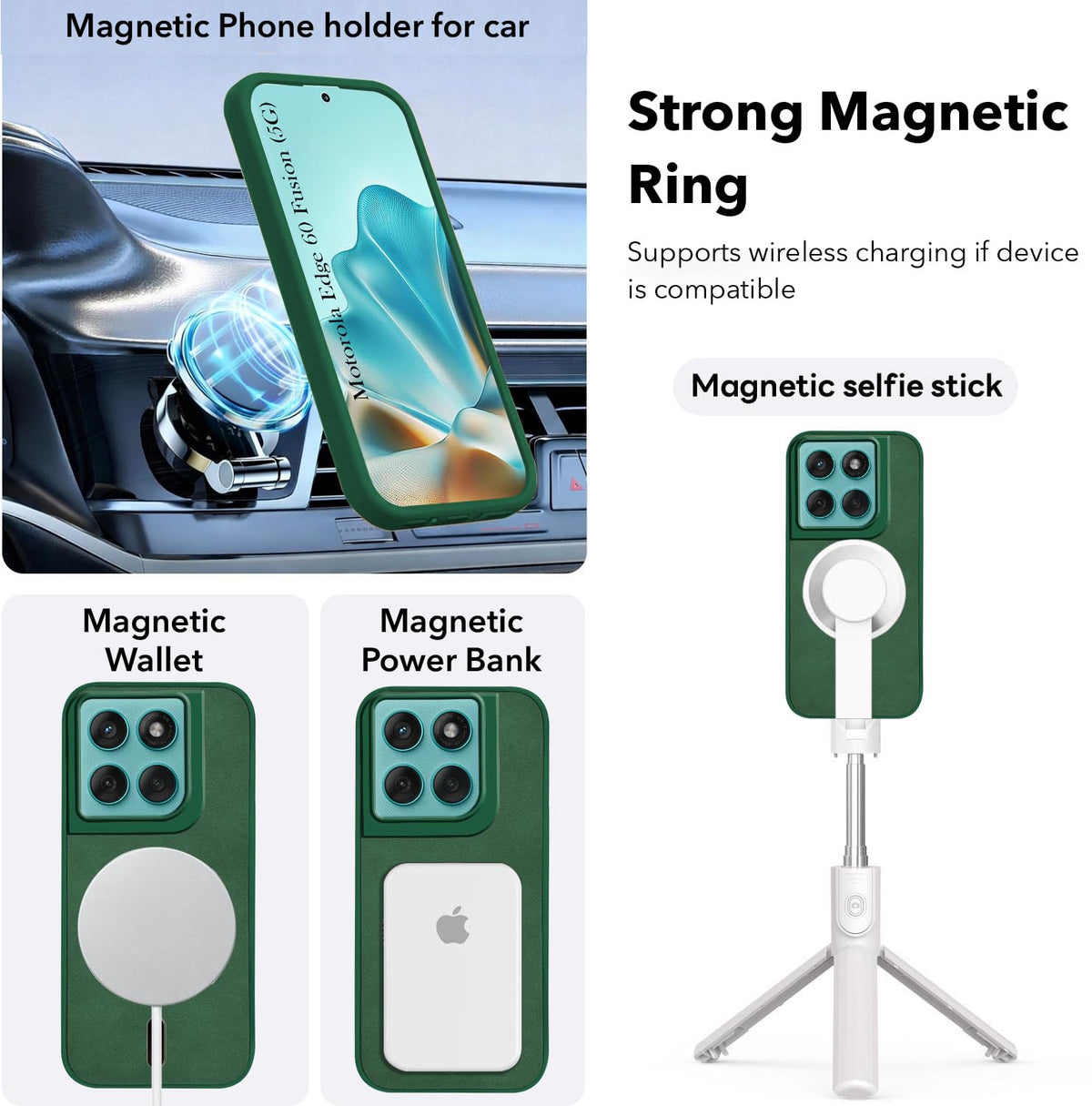 For Motorola Moto Edge 60 Fusion Back Cover Case Leather Finish (MagSafe Compatible Wireless Charging | Soft Touch | Camera Bump Protection)
