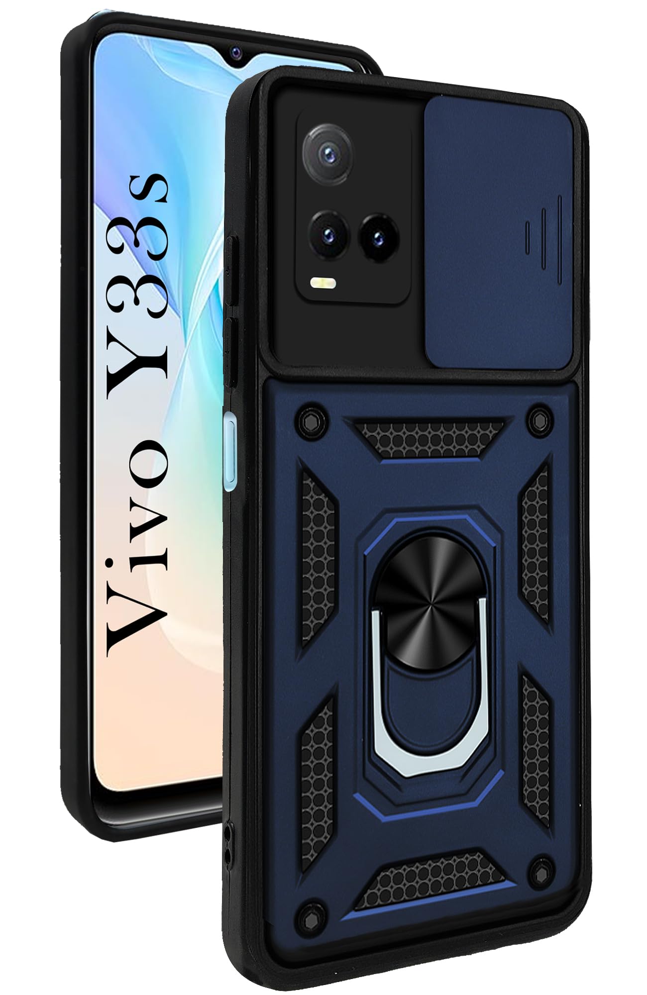 For Vivo Y33s Back Cover Case (Hybrid Dual Armor Polycarbonate)
