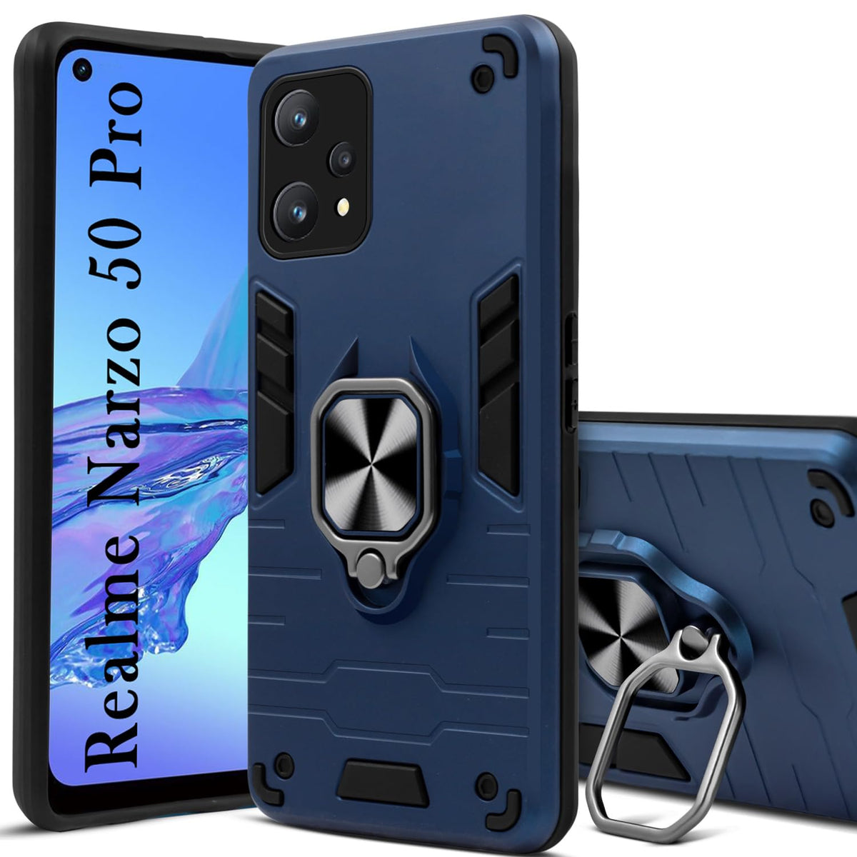 For Realme Narzo 50 Pro Back Cover Case (Shockproof Polycarbonate Dual Layer Hybrid Armor)