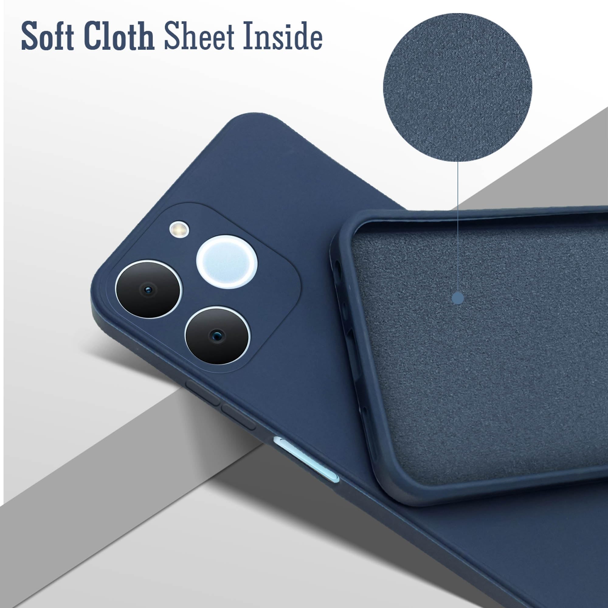 For Realme P4 Lite | Realme Narzo 80 Lite 4G Back Cover Case (Matte Finish Silicone with Inside Fiber cloth)