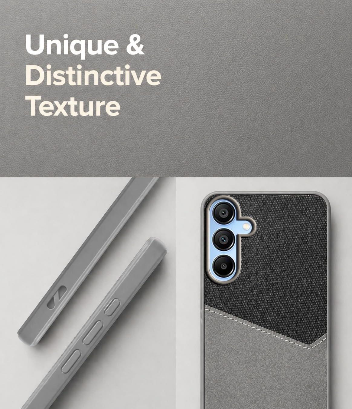For Samsung Galaxy A15 5G Back Cover Case (Dual PU Leather Stitch | Professional Minimalist | Soft and Flexible)