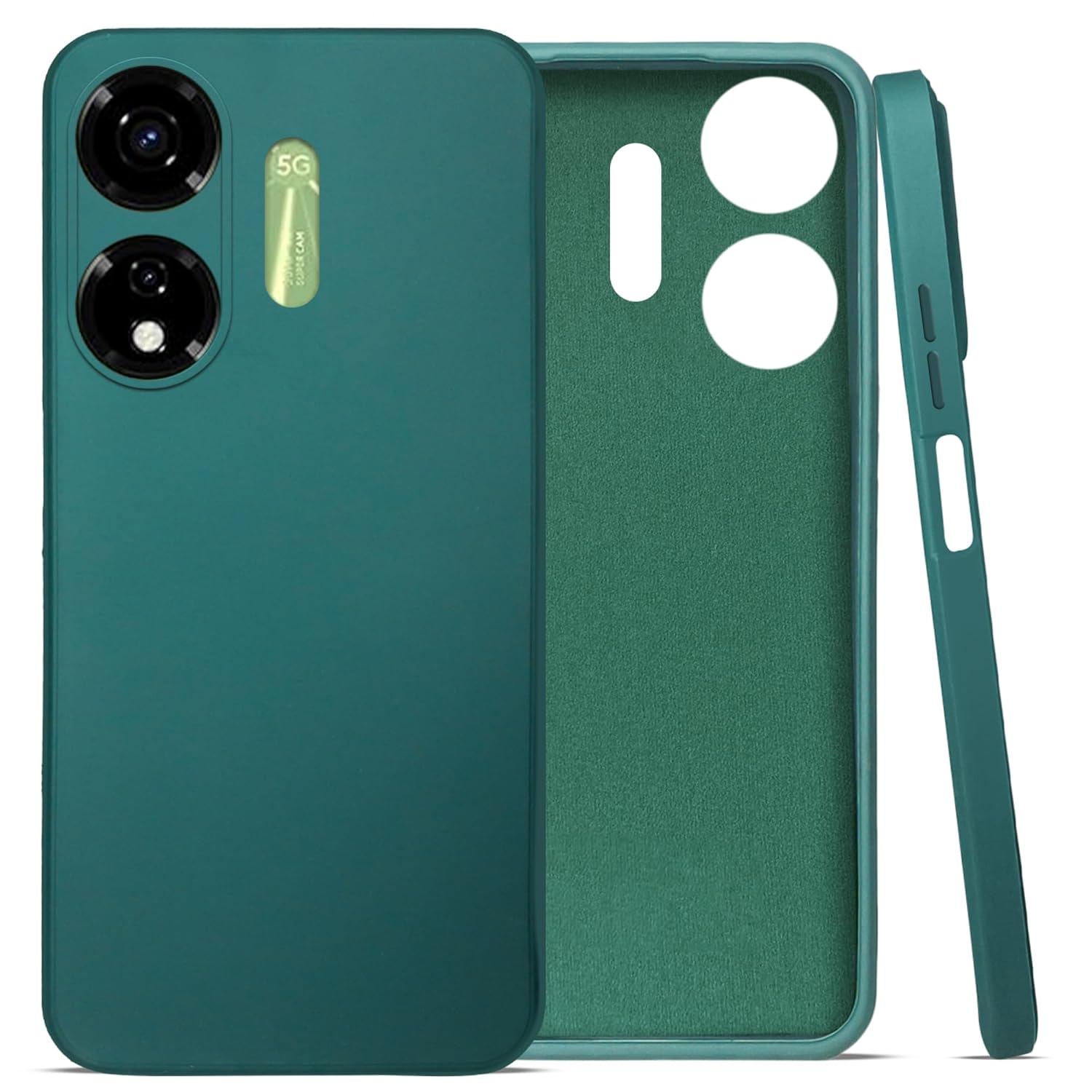 For Itel P55 Back Cover Case (Matte Finish Silicone with Inside Fiber Cloth)