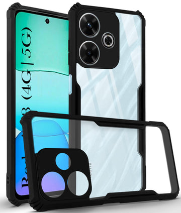 For Xiaomi Mi Redmi 13 4G | 5G  Back Case Cover (Shockproof with Polycarbonate Clear Panel)
