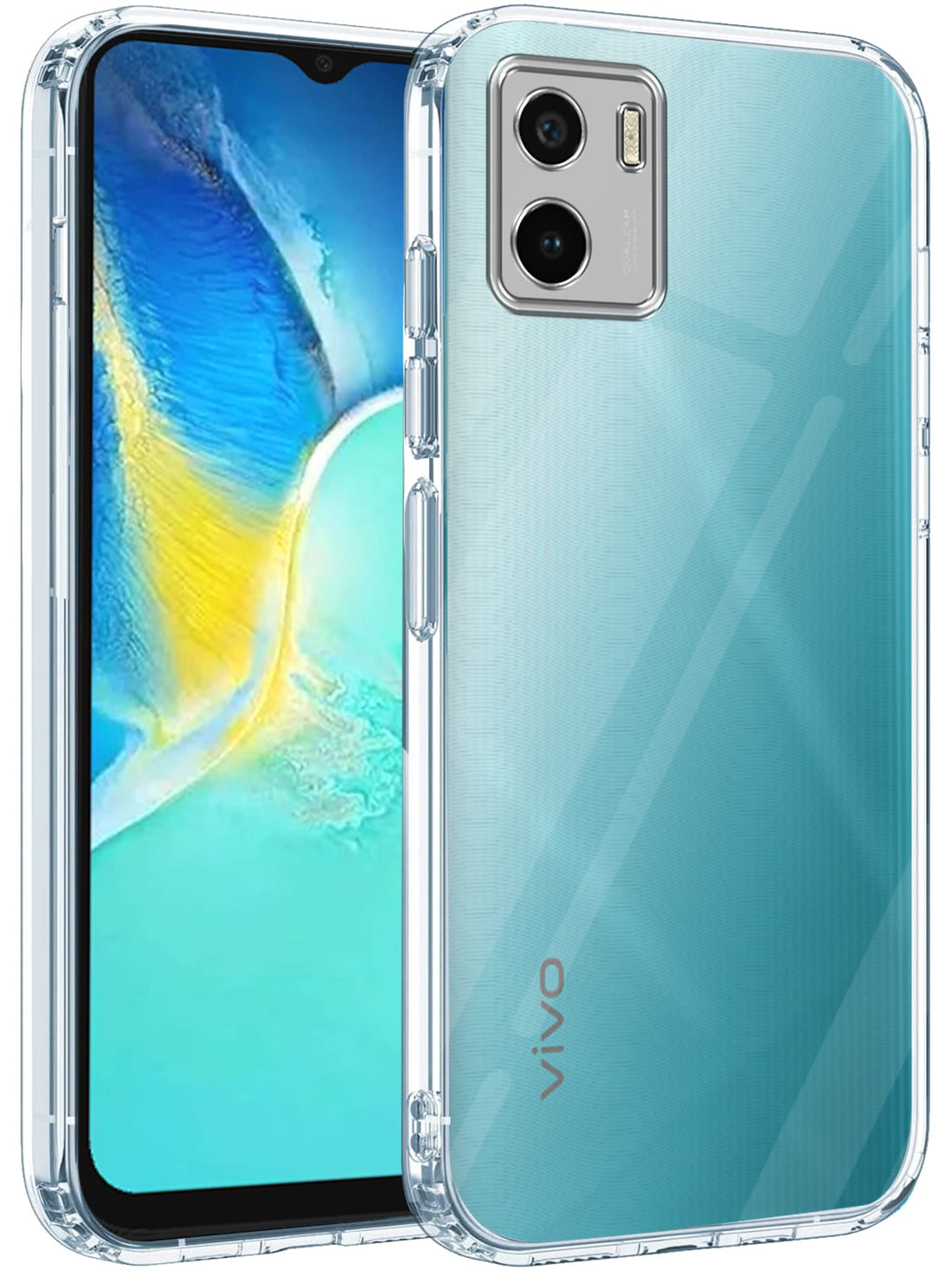 For Vivo Y15s (2021) | Y15A 2021 Back Cover Case (Silicone Crystal Clear | Pure Camera Protection | Soft and Flexible for Charger and Headphone sockets | Shockproof Bumpers)