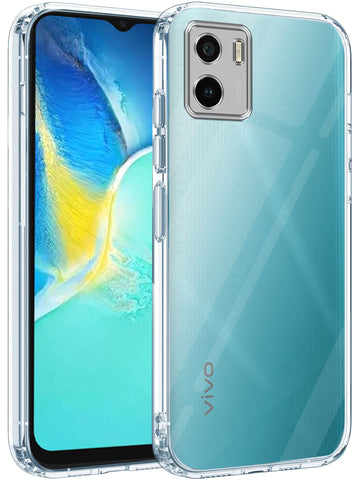 For Vivo Y15s (2021) | Y15A 2021 Back Cover Case (Silicone Crystal Clear | Pure Camera Protection | Soft and Flexible for Charger and Headphone sockets | Shockproof Bumpers)
