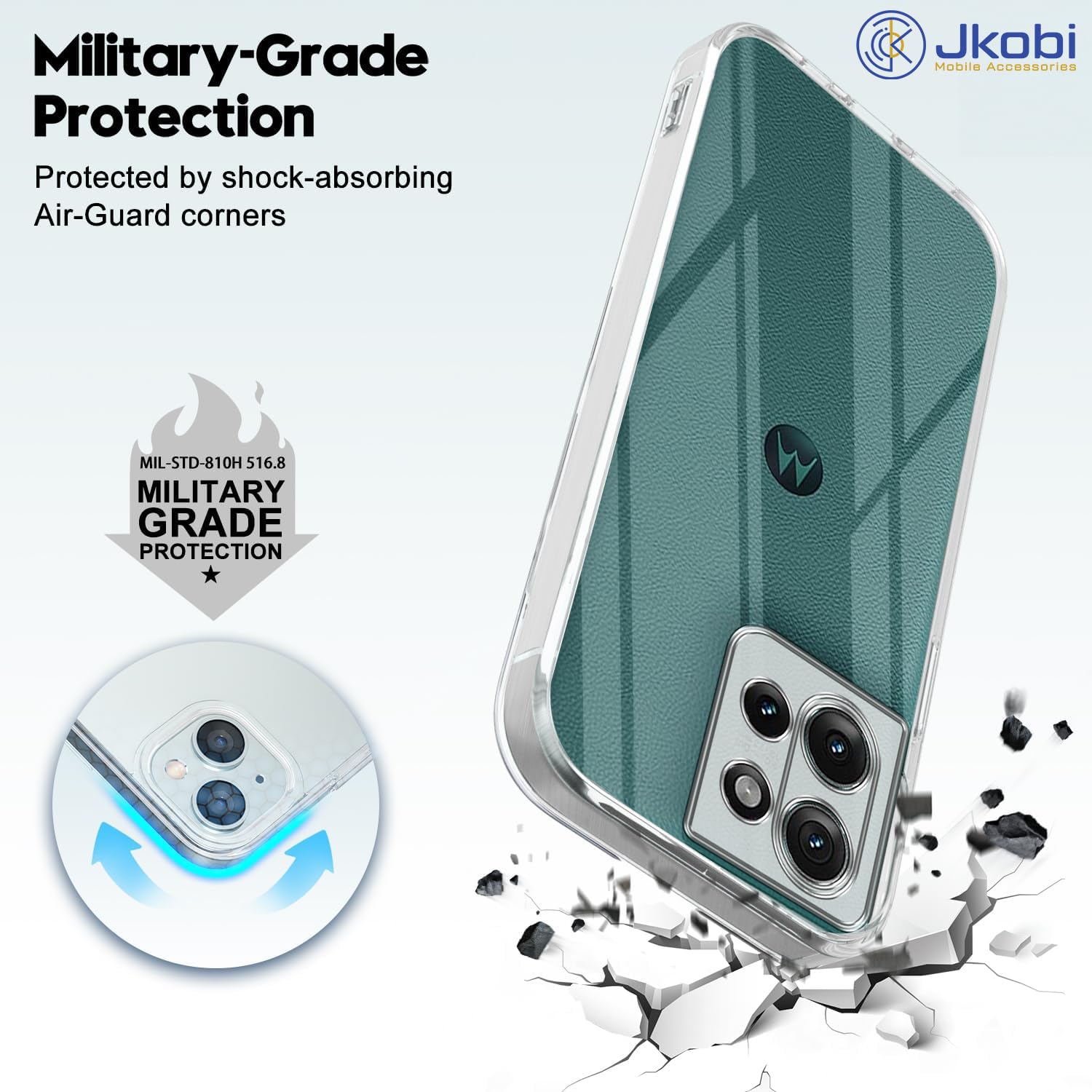For Motorola Edge 50 5G Back Cover (Silicone Clear Shockproof Case with Camera Protection | Soft and Flexible)