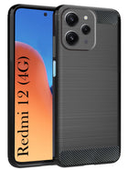 For Xiaomi Redmi 12 4G Back Cover Case (Hybrid Armor Case | Carbon Fiber Shockproof | Soft and Flexible)