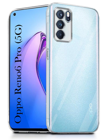For Oppo Reno6 Pro 5G | Reno 6 Pro 5G  Back Cover  ( Silicone Clear Shockproof Case with Camera Protection | Soft and Flexible | Transparent)