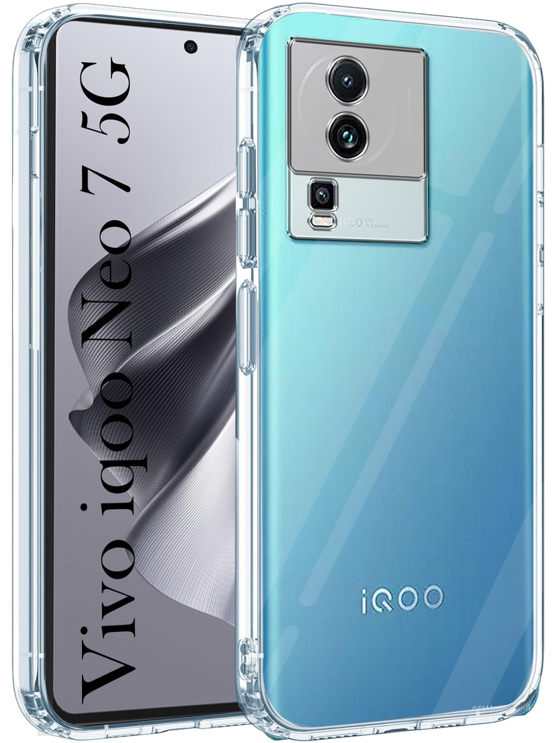 For Vivo iQOO Neo 7 5G Back Cover (Silicone Clear Shockproof Case with Camera Protection | Soft and Flexible | Transparent)