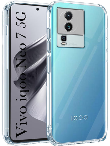 For Vivo iQOO Neo 7 5G Back Cover (Silicone Clear Shockproof Case with Camera Protection | Soft and Flexible | Transparent)