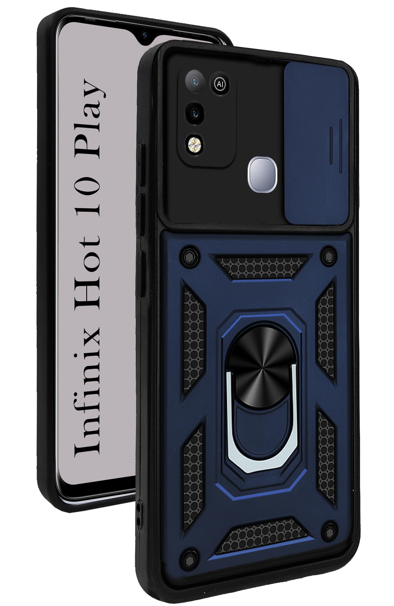 For Infinix Hot 10 Play Back Cover Case (Hybrid Dual Armor Polycarbonate)