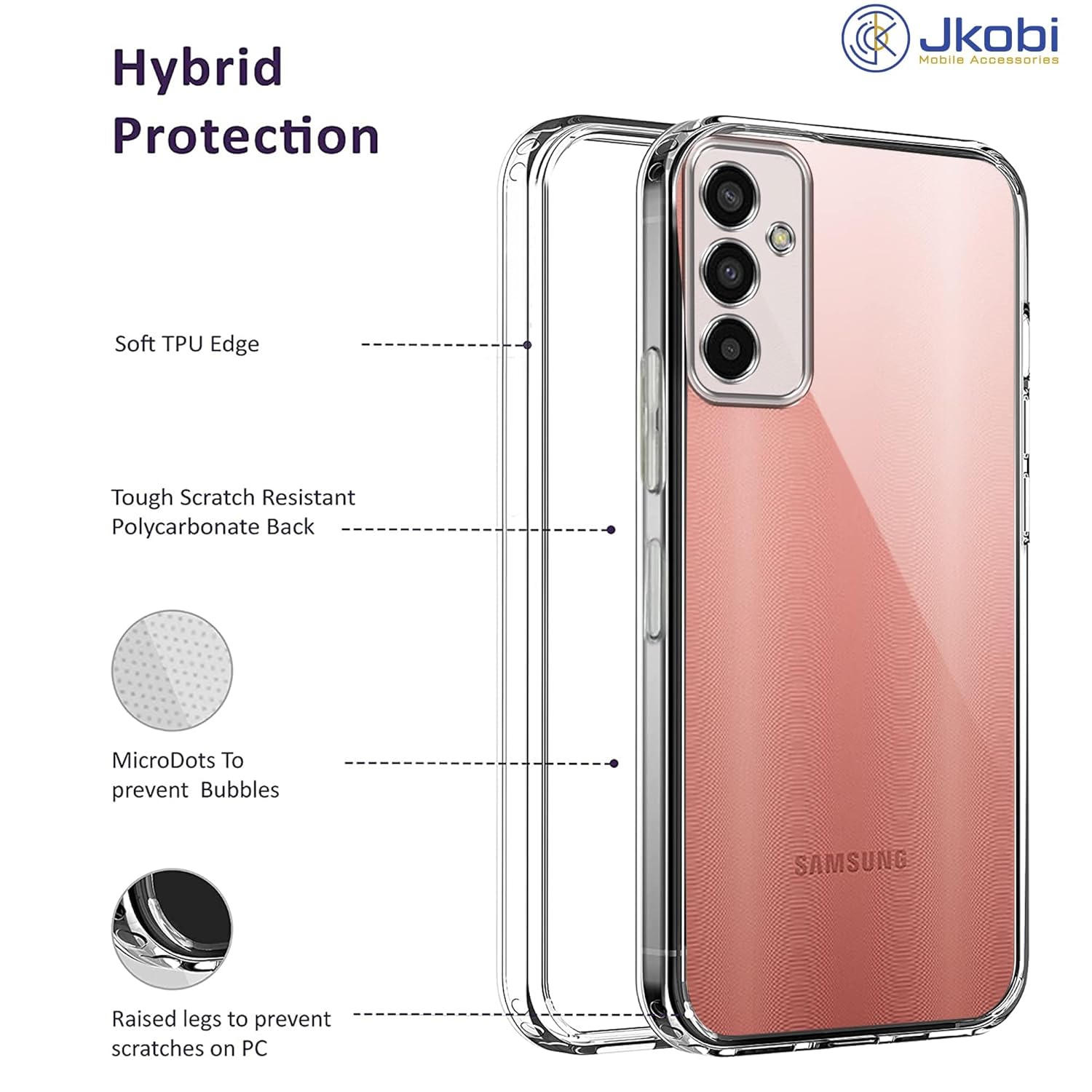 For Samsung Galaxy F13 Back Cover (Silicone Clear Shockproof Case with Camera Protection | Soft and Flexible | Transparent)