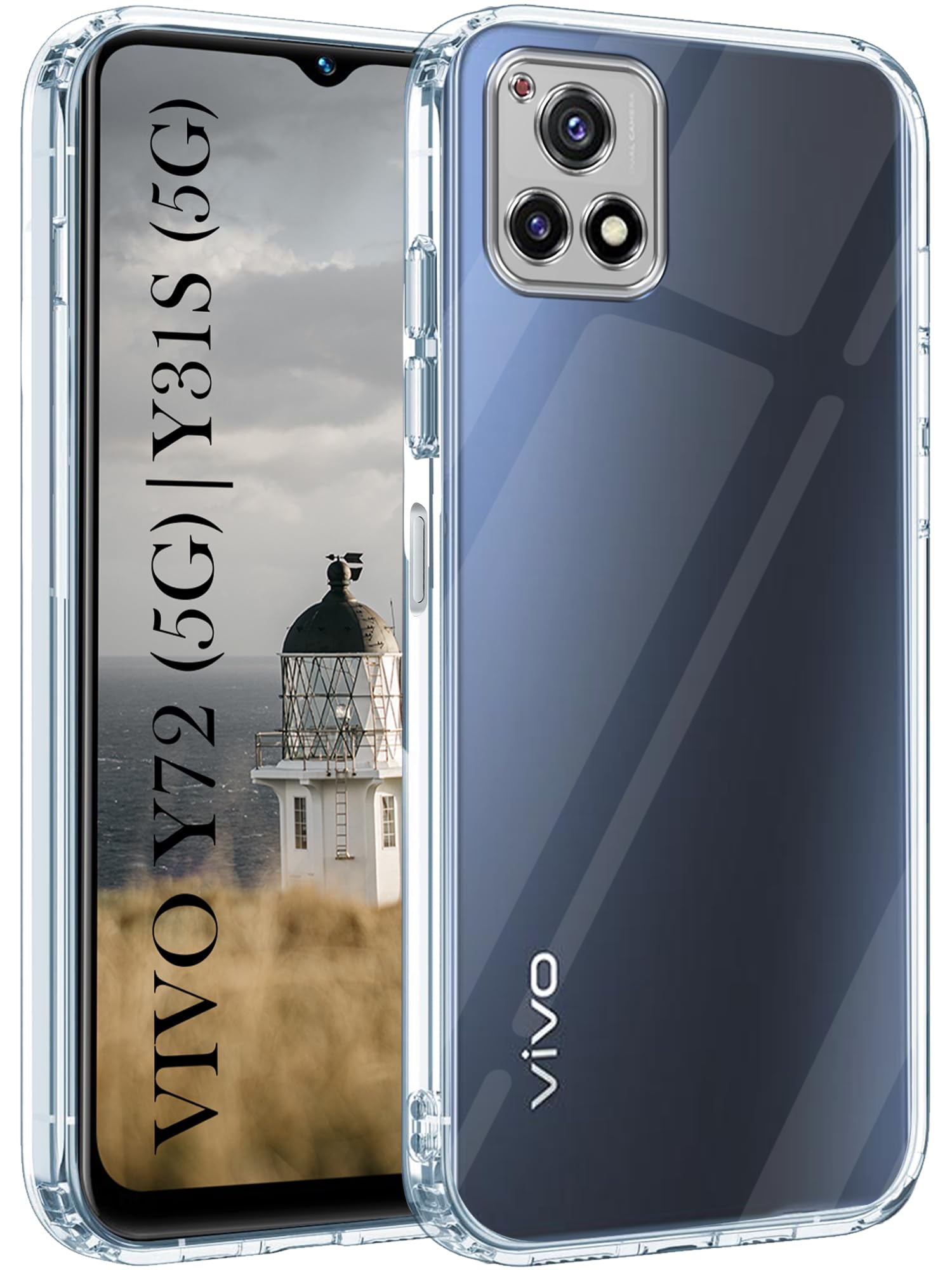 For Vivo Y72 5G | Y31s 5G Back Cover (Silicone Clear Case with Camera Protection | Soft and Flexible)