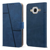 For Samsung Galaxy J2 2016 Flip Cover Case (Stitched Leather Finish | Magnetic Closure | Inner TPU | Foldable Stand | Wallet Card Slots)