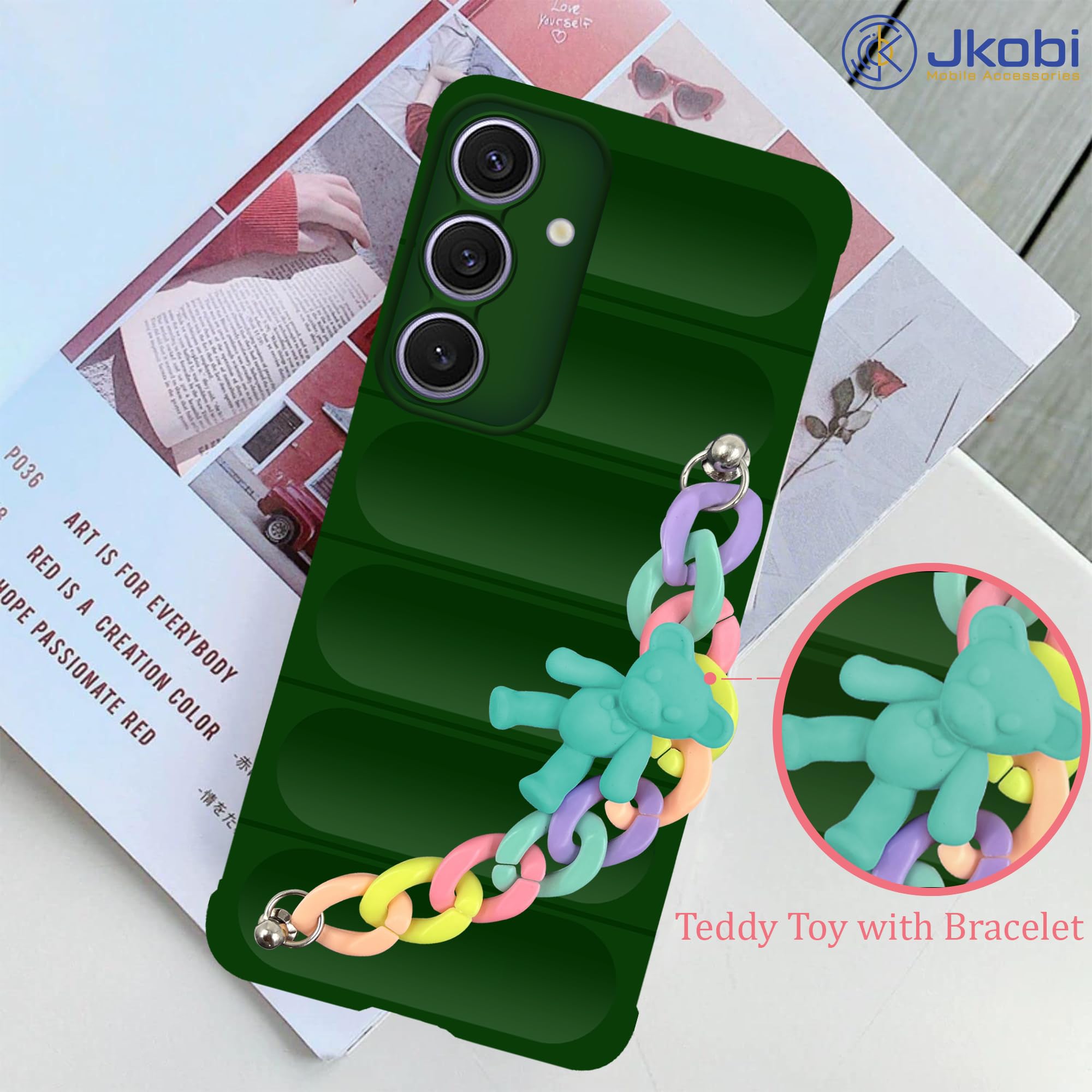 For Samsung Galaxy S24 Plus Back Cover Girls Case with Bracelet (Wrist Hanging Chain | Micro-Fiber Cloth Inside)