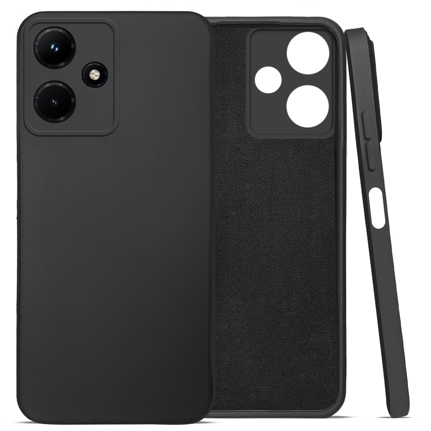 For Infinix Hot 30i Back Cover Case (Matte Finish Silicone with Inside Fiber Cloth)