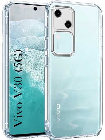 For Vivo V30 5G Back Cover (Silicone Clear Shockproof Case with Camera Protection | Soft and Flexible)