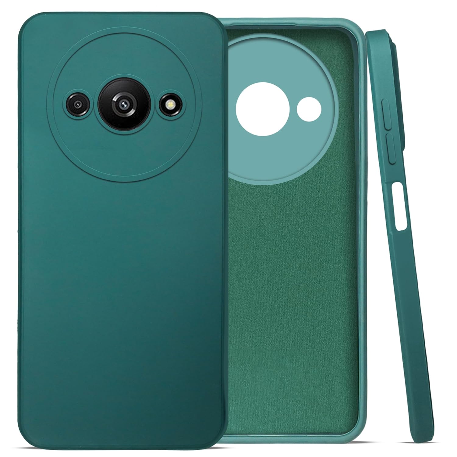 For Xiaomi Redmi A3 Back Cover Case (Matte Finish Silicone with Inside Fiber Cloth)