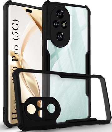 For Honor 200 Pro 5G Back Cover Case (Shockproof with Polycarbonate Clear Panel)