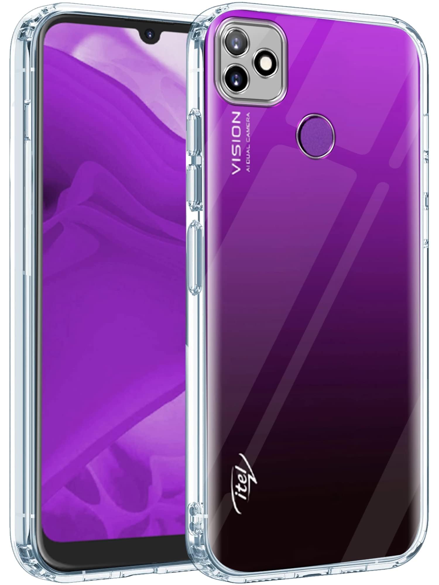 For Itel Vision 1 Back Cover (Silicone Clear Shockproof Case with Camera Protection | Soft and Flexible)