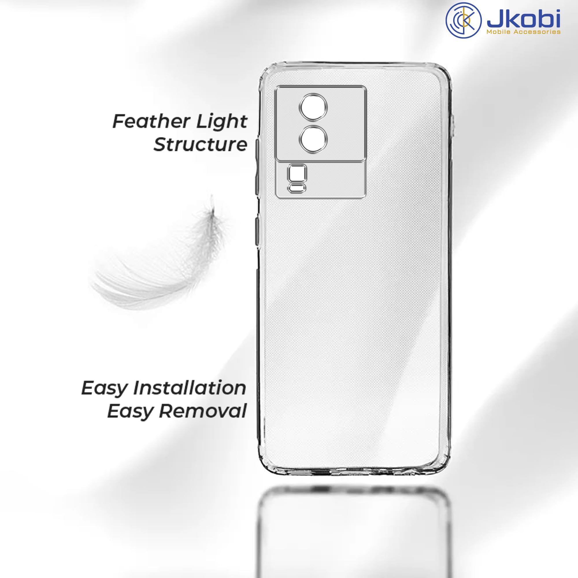 For Vivo iQOO Neo 7 5G Back Cover (Silicone Clear Shockproof Case with Camera Protection | Soft and Flexible | Transparent)
